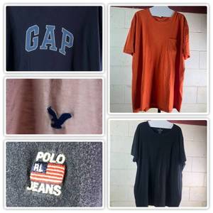 Mens 5 Piece T-shirt Collection (XL XXL,,XXXL) Gap American Eagle Outfitters Polo Jeans