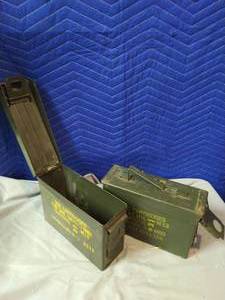 lot 178 image: Two 7.62 MM Ammo Boxes For M.G. M60