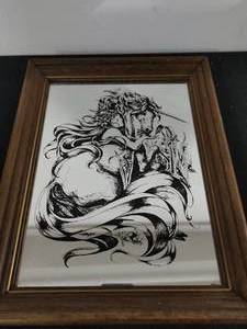lot 137 image: Vintage Framed Unicorn Mirror