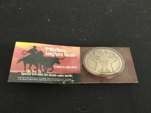 lot 59 image: Vintage Marlboro Long Horn Brass Buckle