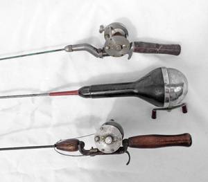 Set of 3 Vintage Fishing Pole Rod and Reels
