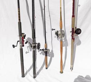 Lot of Fishing Poles Rod and Reels