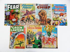 Lot of 7 Vintage 1954, 1960s and 1970 Golden and Silver Age Comic Books Including The Doom Patrol, Green Lantern and More