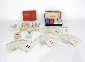 Antique Parker Brothers Rook Combination Game and Dennisons Game Counters