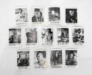Set of 13 Vintage 1960s Leaf Brands Inc. Universal Pictures Spook Stories Trading Cards