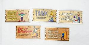 Set of 5 Vintage Topps Kookie Plak and Wacky Plak Trading Cards