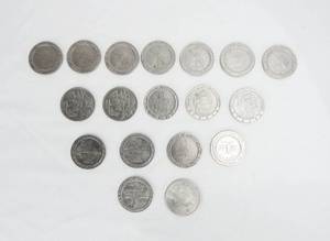 Lot of 18 Vintage Casino Metal Gaming Tokens