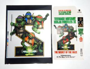 Vintage 1991 Teenage Mutant Ninja Turtles 2 VHS Cover Art Cel and Box Cover