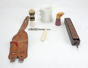 Lot of Antique and Vintage Shaving Items
