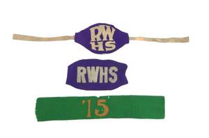 Set of Antique Red Wing High School Felt Arm Bands