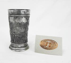 Don Drumm Pewter Collection Wine Goblet German City Scenes