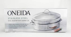 New Oneida Stainless Steel Oval Roaster with Domed Lid