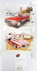 Set of 2 Mercedes Benz Ken Dallison Promotional Prints