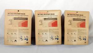 Lot of 3 Vintage Sealed 3M Cold Weather Masks Official Cold Weather Mask of the United States of America Ski Team