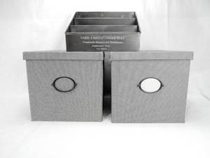 Lot of 2 Ikea Storage Boxes and 1 Metal Desk Organizer