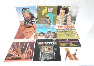 Lot of 10 Vintage Country and Honky Tonk Albums including Willie Nelson, George Jones, Conway Twitty and Loretta Lynn