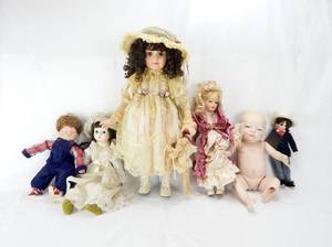 Lot of 6 Porcelain Dolls including Lauender, Debbie Ehman, Madame Alexander Rhett and More