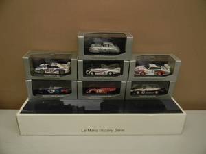 lot 1 image: AWESOME - LIMITED EDITION 8000 WORLDWIDE - PAULS MODEL ART, MINICHAMPS LeMans HISTORY SERIE 143 SCALE 7 CARS - NEW IN BOX -  SEE PICTURES