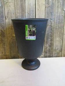 lot 20 image: Tierra Verde 23 in. Slate Rubber Vibrato Self-Watering Urn