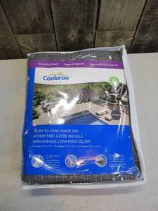 lot 32 image: Coolaroo Sun Shade 13 x 7 Rectangle Shade Sail Canopy (Pewter)