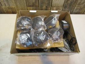 lot 46 image: Low-Voltage Black Outdoor Integrated LED Landscape Path Light Set with Transformer (6-Pack)