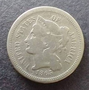 1865 Three Cent Nickel