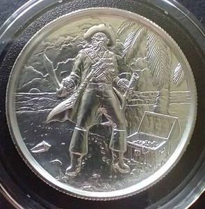 2 Oz. Blackbeard Pirate Silver Round