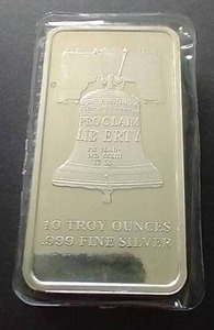 10 Ounce Silver Bar - Liberty Bell & Constitution