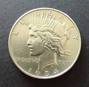 1934 Peace Dollar