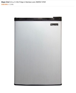 Magic Chef 2.6 cu. ft. Mini Fridge in Stainless Look, ENERGY STAR. See Pictures