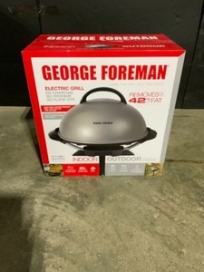 George Foreman IndoorOutdoor Electric Grill in Platinum. See Pictures