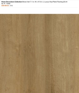 20 Cases of Home Decorators Collection Brown Ash 7.1 in. W x 47.6 in. L Luxury Vinyl Plank Flooring (23.44 sq. ft.  case). See Pictures