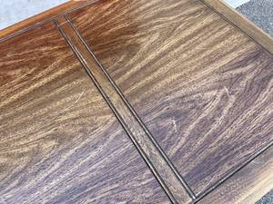 lot 99 image: Elegant Wood Executive Desk with Glass Top