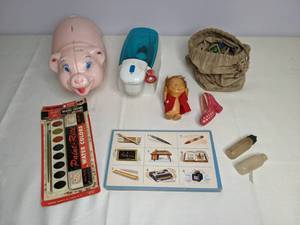 lot 311 image: Lot of Vintage Childrens Toys (60s Shiba Brat Doll, Chill Wizzard and More)