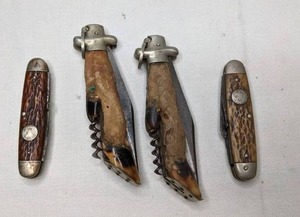 lot 280 image: Set of (4) Vintage Slip Joint Multi Tool Knives