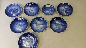 lot 329 image: Lot of 8 Christmas Plates, Made in Denmark by Copenhagen Porcelain
