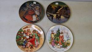 lot 344 image: Set of 4 Collectible Avon Christmas Plates - 1987-1990