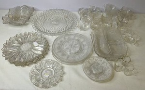 lot 232 image: Assortment of GlassCrystal Platters, Bowls, and Cups