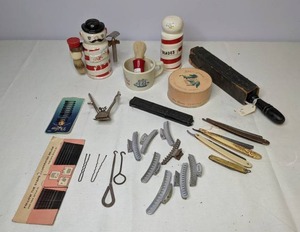 lot 204 image: Lot of 28 Mens and Womens Vintage and Antique Beauty Supplies Elizabeth Arden, Albert Wilbert Co, Old Spice, B.B.R. Co, Hibbard Spencer Bartlett & Co and more
