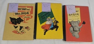 lot 386 image: Lot of 3 Vintage Childrens Books, Two Babar Books & Rags Day and Mrs. Silk