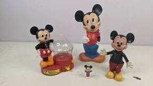 lot 247 image: Vintage Mickey Mouse - Figurines, Bank, Gumball Machine