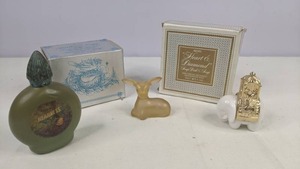 lot 250 image: Vintage Avon - (2) Lead Crystal Soap Dishes, (3) Cologne Bottles