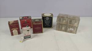 lot 255 image: Vintage Spice Tins and SaltPepper Shakers Set