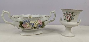 lot 239 image: Lefton China Vase and Serving Dish