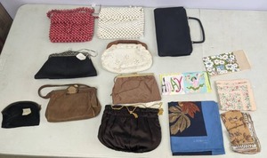 lot 372 image: Large Unique Lot of (9) Handbags & (5) Scarves