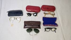 lot 428 image: Lot of 5 Pairs of SunglassesEyeglasses (Some Vintage) with Cases