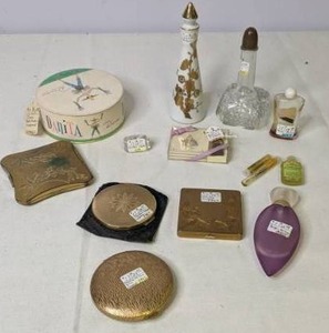 lot 432 image: Beautiful Collection of Vintage Perfume Bottles and Face Powder Containers