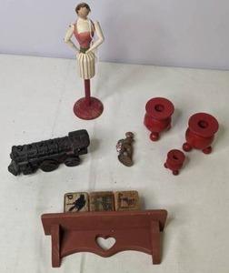 lot 411 image: Mixed Lot of Vintage Toys, Candlestick Holders and More