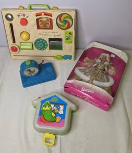 lot 403 image: Lot of Childrens Toys Fisher Price, Barbie, Glo Worm, Sesame Street