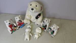 lot 156 image: Vintage Promotional Toys - Pillsbury Dough Boy and Girl, Coca-Cola Polar Bears